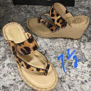 Animal print wedges